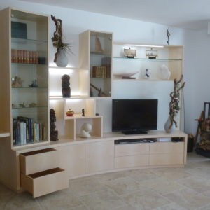 Meuble salon -bureau -vitrines