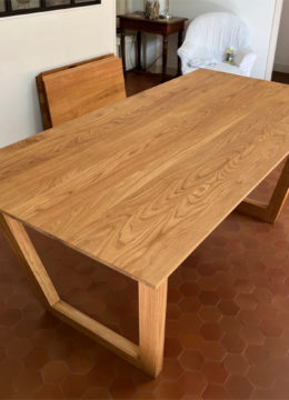 Table chêne massif avec 2 rallonges